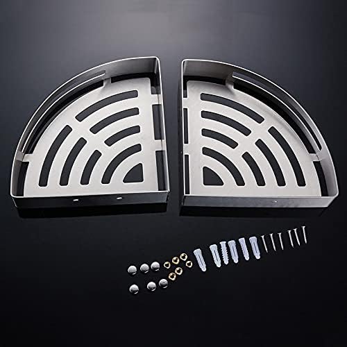 Exquisite Bathroom Shelves Shower Caddy Stainless Steel Bathroom Corner Shelf, Brushed Nickel Wall Mount Triangle Shower Caddy Rack, Bath Accessories Bathroom Shelf Storage (Color : Double)