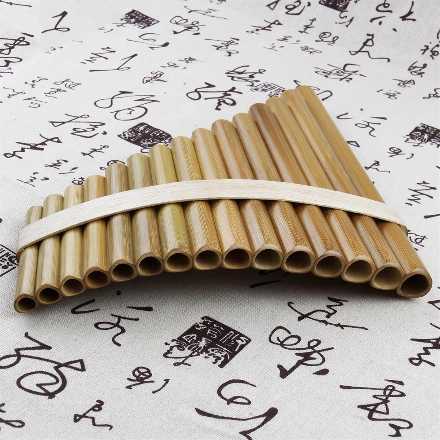 15 Pipes Pan Flute G Key Folk Musical Instruments Original Colour Flute Pan Woodwind Instrument Handmade Pan Pipes (Color : RIGHT)