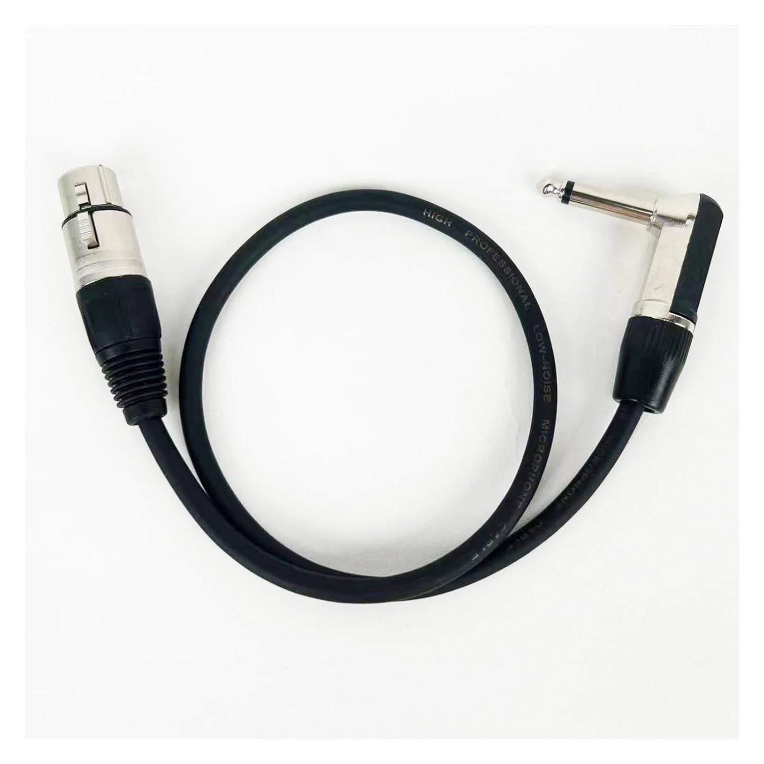 3-pin Female XLR to 1/4 (6.35mm) TS Angled Mono Male Jack Unbalanced Microphone Cable for Dynamic Microphones 30CM-15M(Silver,15M)