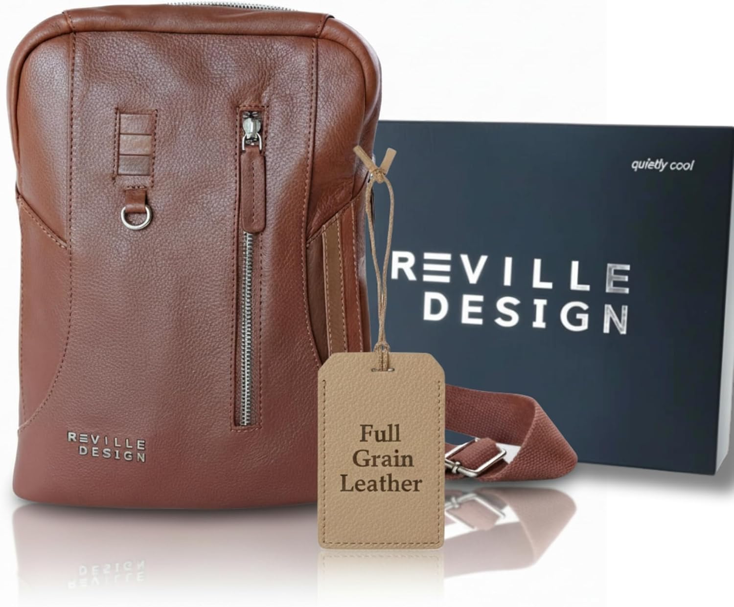 Backpack for Men and Women. Full Grain Genuine Leather Slim Backpack. 13