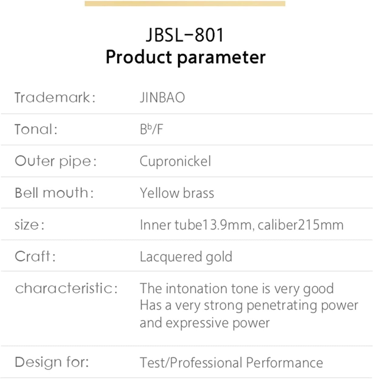 Standard Trombone Tenor Tone Sandhi Trombone Musical Instrument, B Flat to F, Professional Cupronickel Drawing Tube Valve Trombone
