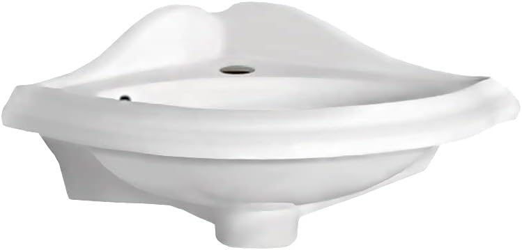 Whitehaus AR036-WH Corner Wall-Mount Lavatory Basin, White