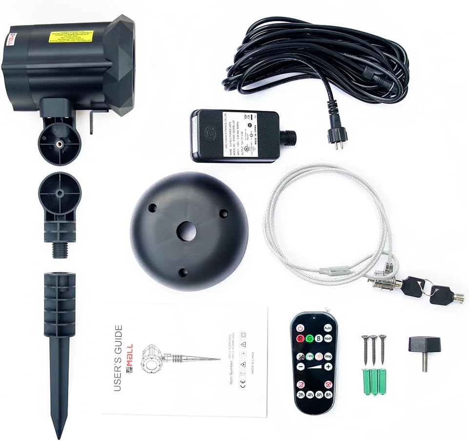 LedMall Motion Pattern Firefly 3 Models in 1 with 18 Patterns RGB Outdoor Laser Christmas Lights Projector with RF Remote Control and Security kit