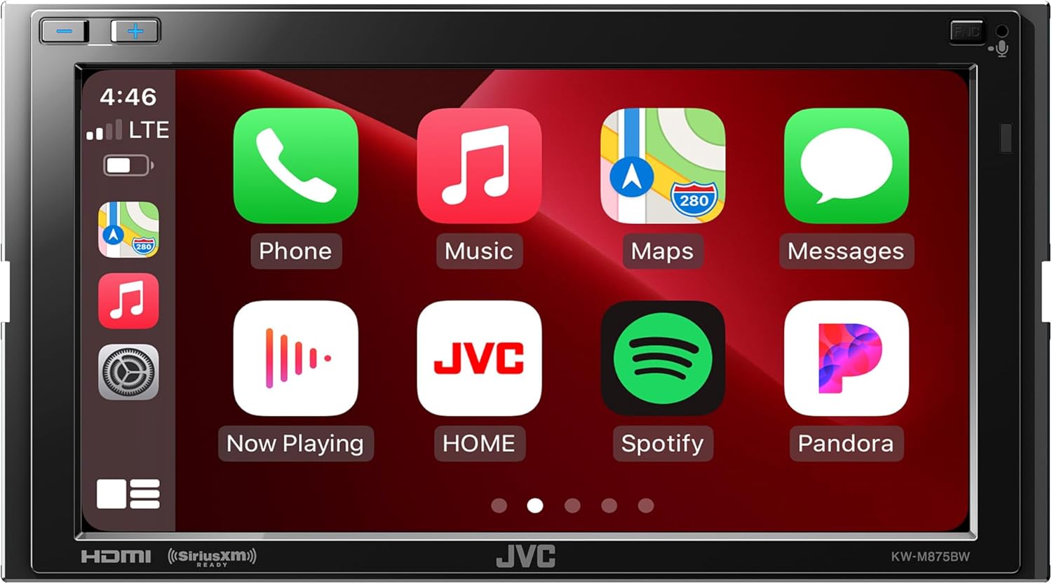 JVC KW-M875BW Built in Wi-Fi for Wireless CarPlay Android Auto, 6.8