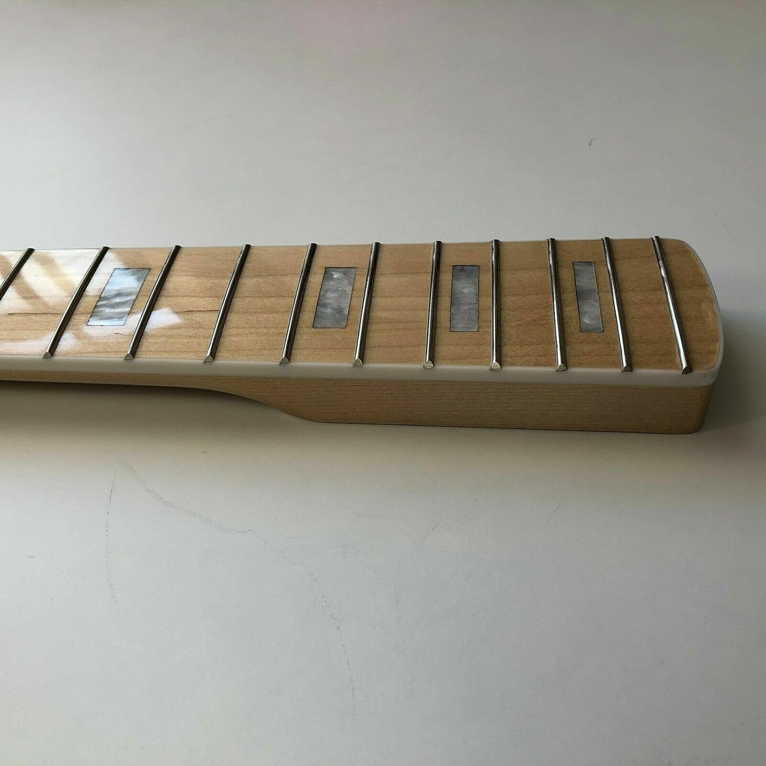 Left Hand 4 String Bass Guitar Neck Maple 20 Fret 34 Inch Fingerboard Inlay Replacement Parts