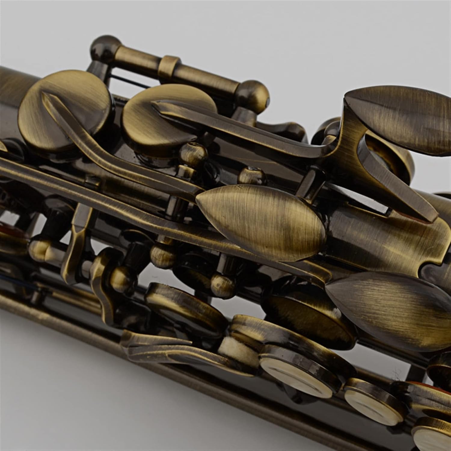 Saxophone Straight Alto Saxophone in E Flat Antique Copper Key Type Woodwind Instrument