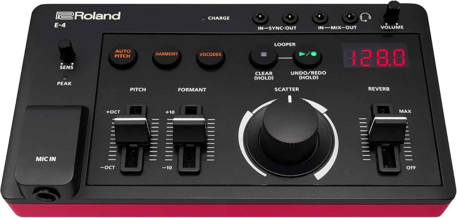 Roland AIRA Compact E-4 VOICE TWEAKER| Vocal Performance Tool with Powerful Voice Transformer Effects | Vocoder | Looper | Harmony | Auto Pitch | MIDI | For Singing & Vocal Artists