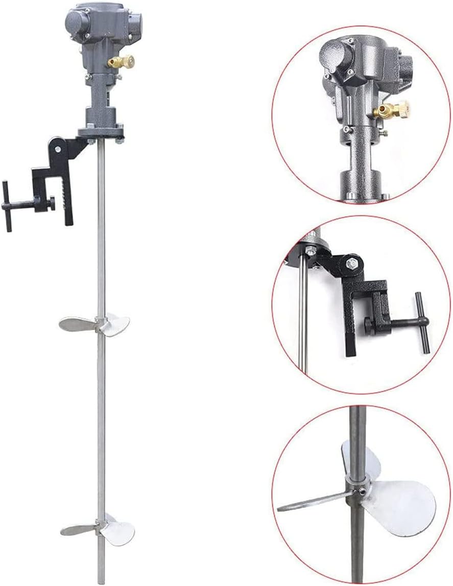 50 Gallon Pneumatic Bracket Mixer, Stainless Steel Automatic Paint Stirring Machine,Tank Barrel Clip Bracket Air Agitator Paint Ink Mix Tool