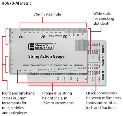 StewMac Action Adjustment Kit for Electric Guitar, Metric, for Setting String, Bridge, Saddle, & Pickup Height