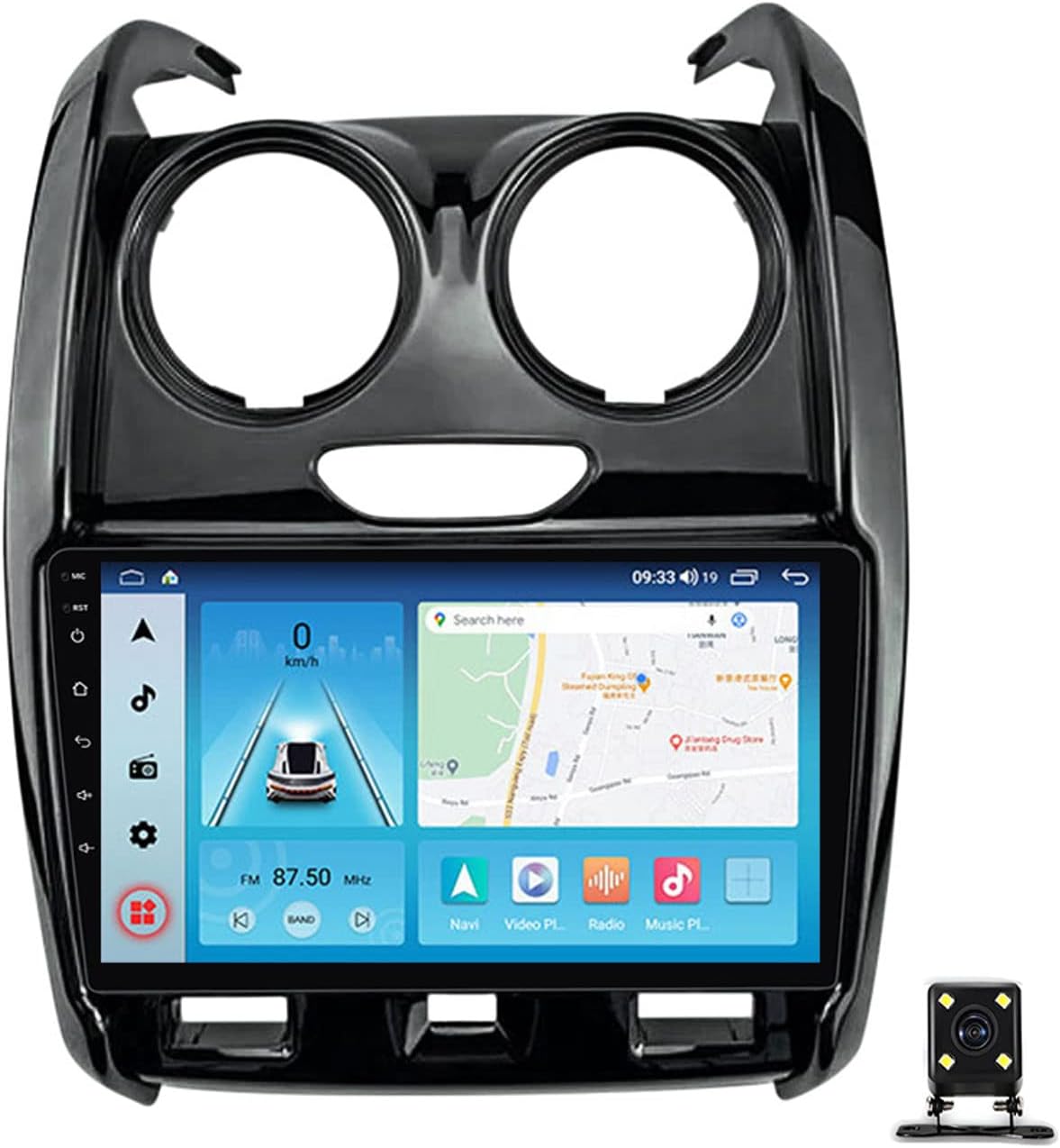 9 Inch Double Din Car Stereo Audio Bluetooth MP5 Player for Renault Duster 2015-2021 Multimedia Car Radio with Backup Camera Support Carplay/Auto/Mirror Link/DSP/USB/FM RDS