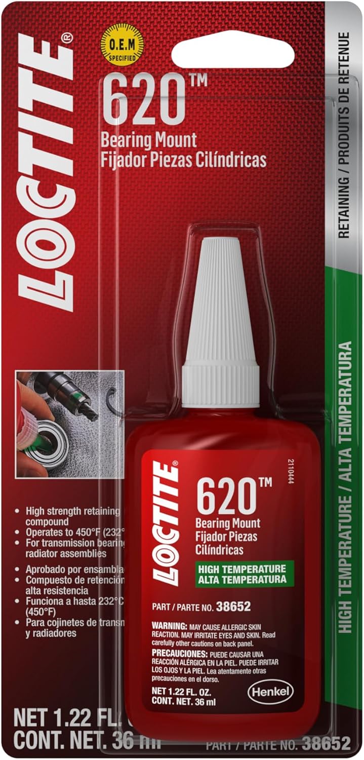 Loctite 38652-6PK High Temperature Bearing Mount 620-36 ml Bottle, (Pack of 6)