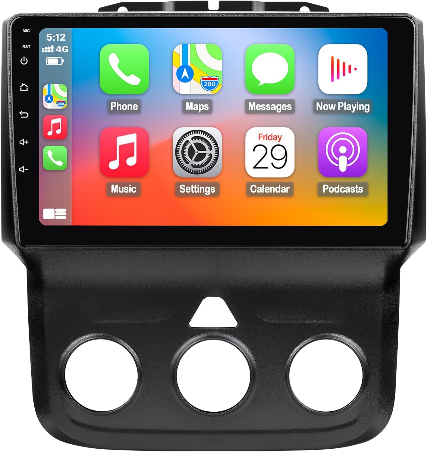 Car Stereo for Dodge RAM 1500 2500 3500 2013 2014 2015 2016 2017 2018 with Wireless CarPlay and Android Auto,9'' Android 13 Touch Screen Radio Replacement,2G Ram 32G ROM(Only fit Manual AC)