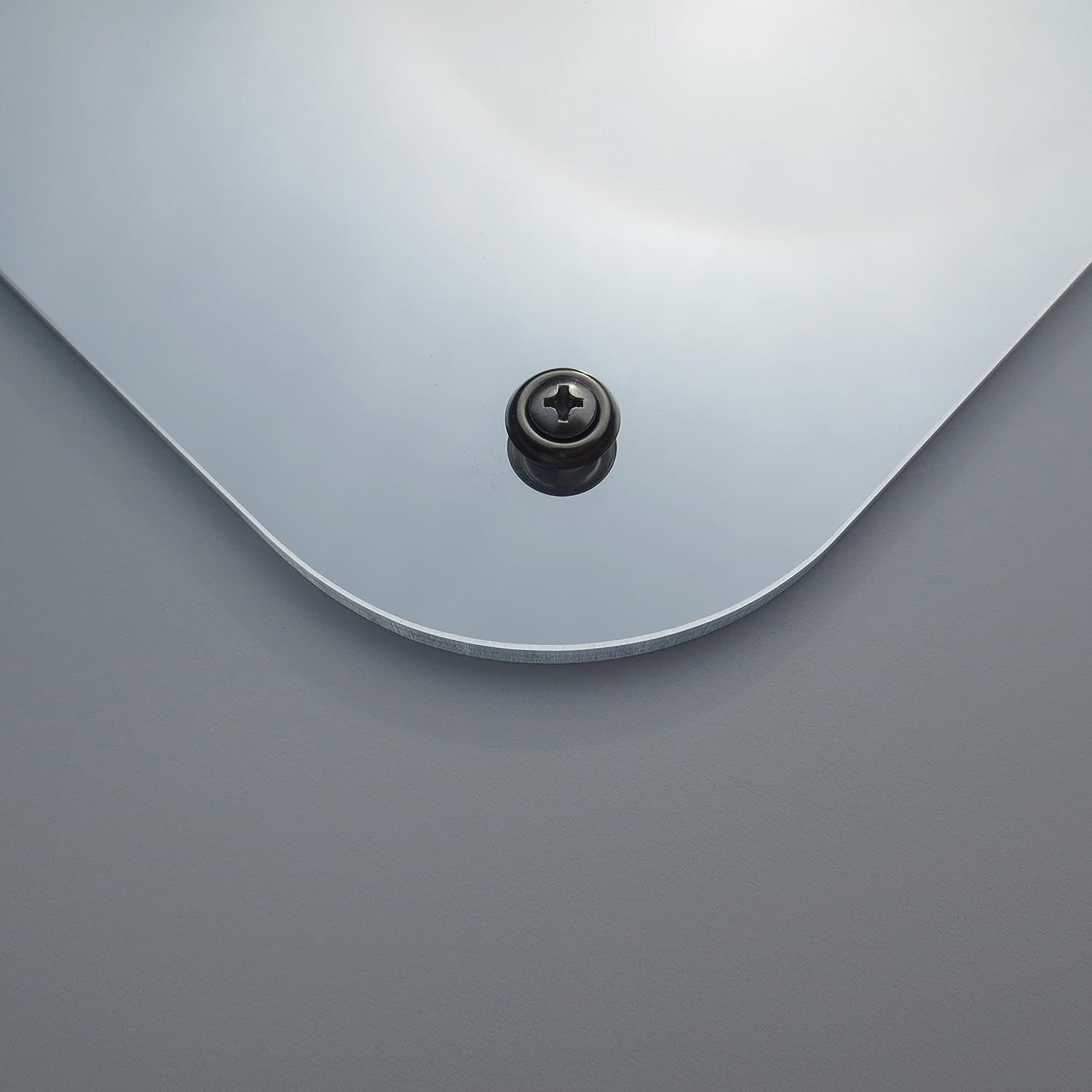 Glossy Gallery Rectangle Shatterproof Acrylic Safety Mirror with Rounded Corners and Screw Mount Set - 12in x 36in