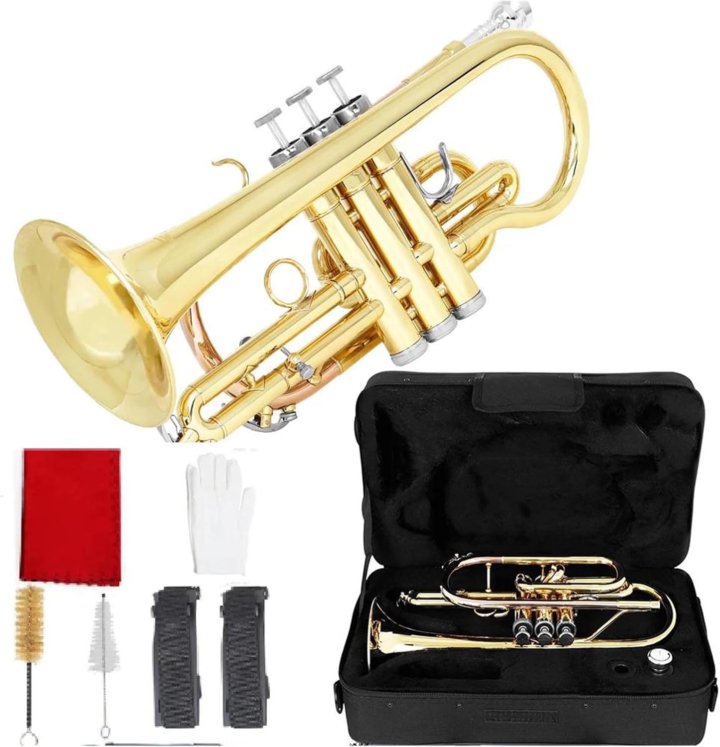 Professional B flat cornet brass instrument