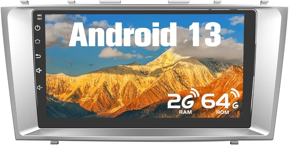 2+64GB Car Stereo for Toyota Camry 2006-2011 9Inch Android Head Unit Touchscreen with CarPlay Android Auto Bluetooth GPS Navigation with RearCamera