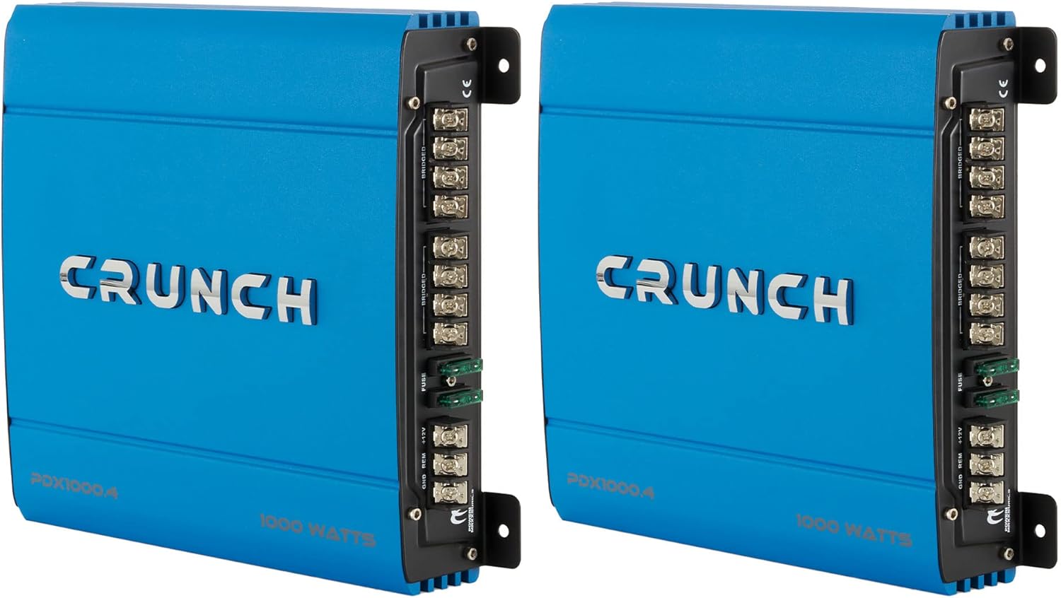 Crunch PowerDriveX 1000 Watt 4 Channel Blue A/B Car Stereo Amplifier (2 Pack)