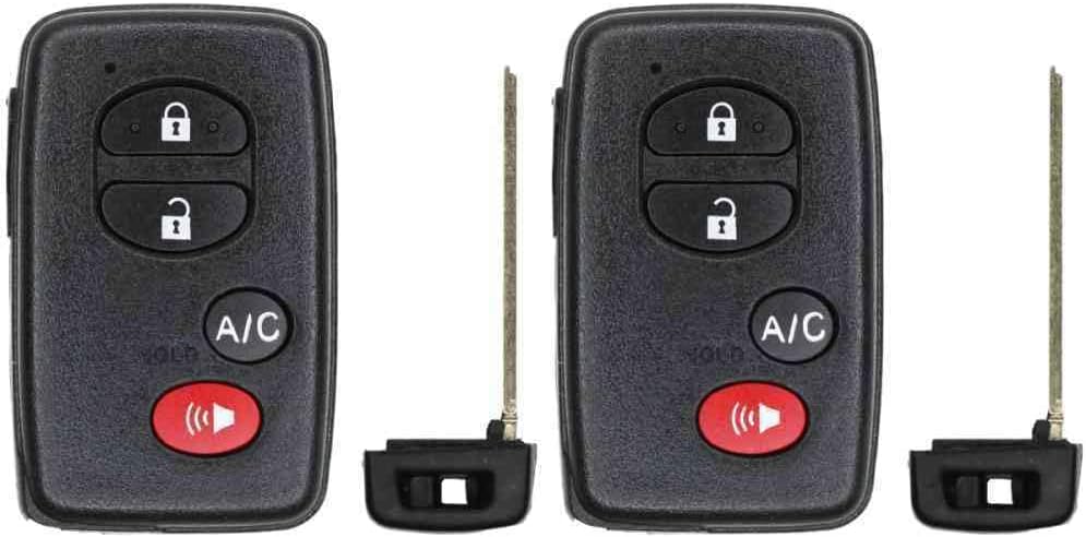 Replcament Smart Key Fob for Toyota Prius 2010 FCC HYQ14AAB E Board Part Number 89904-47420 8990447420 Pack of 2