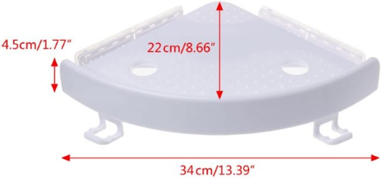 Bathroom Corner Shelf Triple Wall Corner Mount Storage Holder Non-Marking Shelf