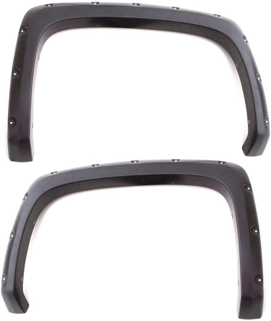Lund 19-22 GM Silverado RX-Rive Textured Elite Series Fender Flares w/Black Bolts - Black 2pc Rear