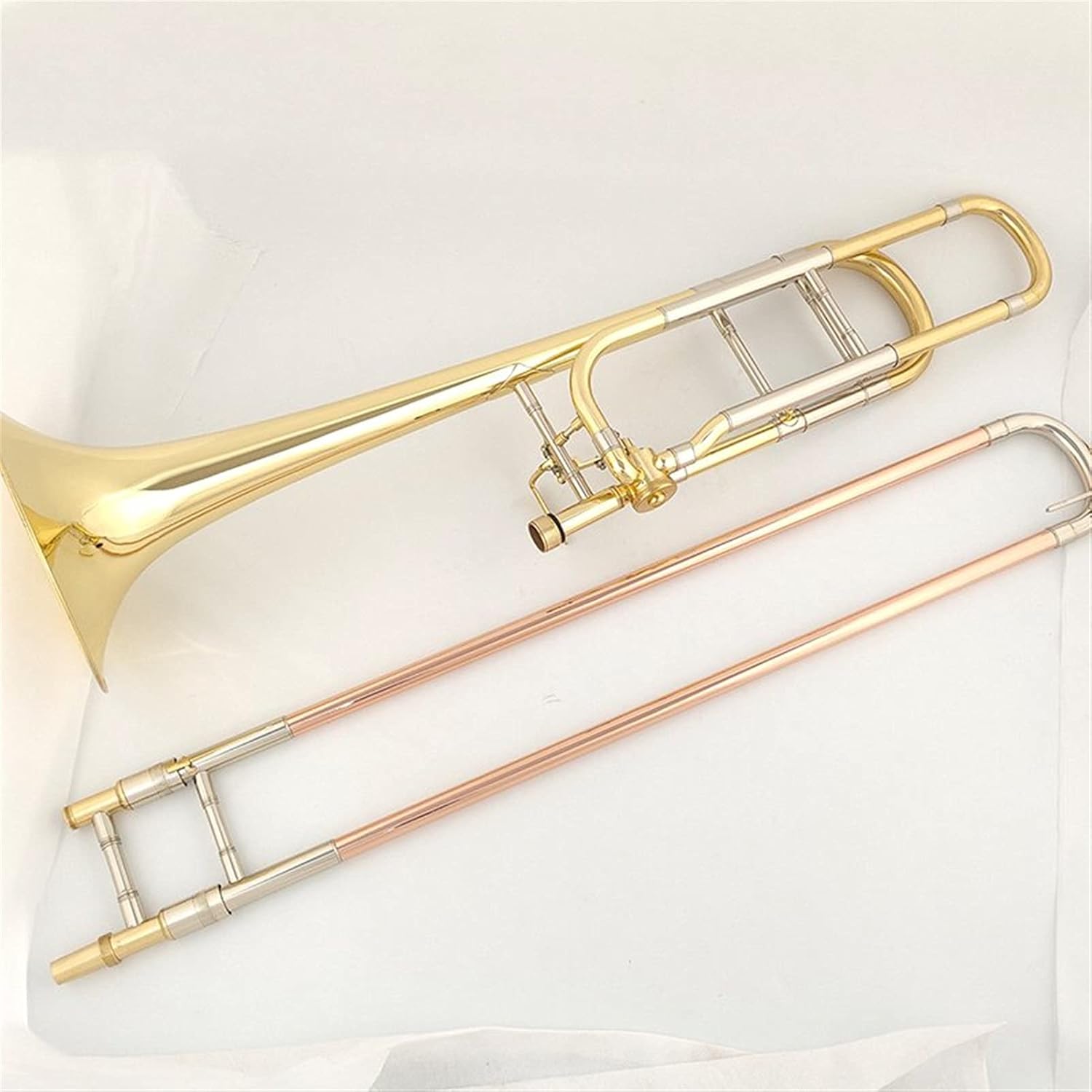 Student Trombone Tenor Trombone Bb/F Tone with Mouthpiece Carry Case Cleaning Cloth Trombone Kit