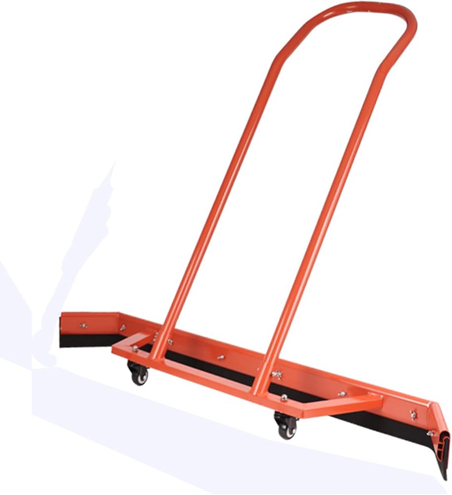 Sport Tennis Court Squeegee Aluminum Alloy Squeegee Broom, Rain Shuttle Floor Water Remover Squeegee Sweeper with EVA Foam Blade and 360° Rotatable Wheels (Orange)