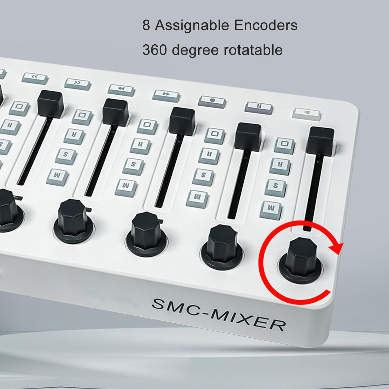 MIDI Controller Mixer Portable with 8 Push Buttons 43 Control Keys 8 Knobs for Digital Sound Workstations Easy Control