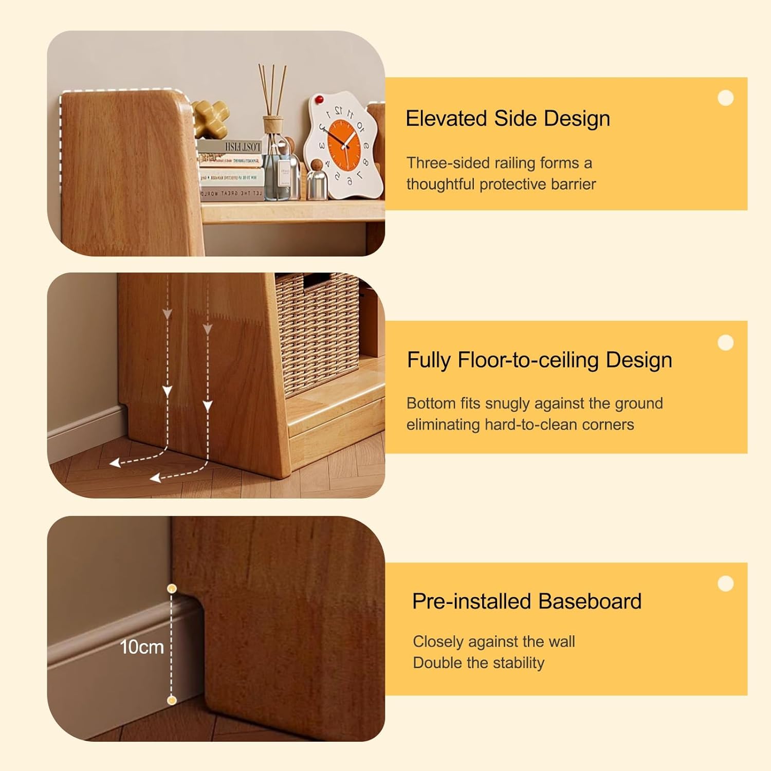 4/5-Tier Wooden Open Bookcase - Modern Display Bookshelf with Side Panels and Solid Wood Frame, Large Display Shelf for Study Office Living Room(100 * 160cm/39.4 * 63in)