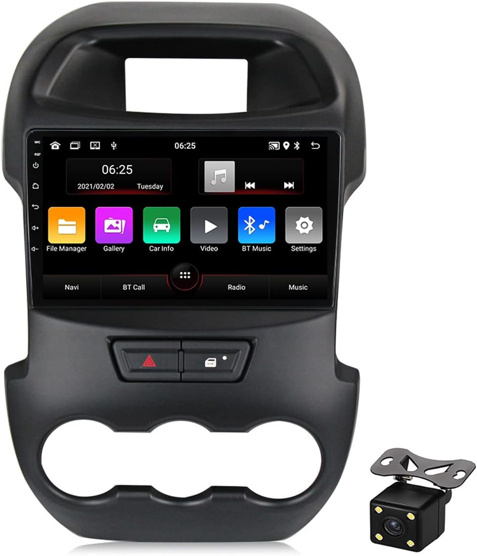 Double Din Car Stereo with Bluetooth in-Dash 9 Inch Touchscreen Car Radio for Ford Ranger 2011-2016 with Backup Camera Support Carplay/DSP/4G/5G WiFi/SWC/FM