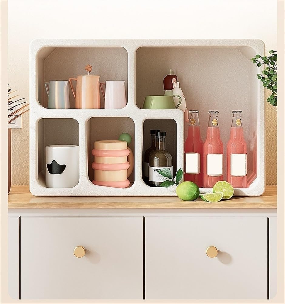 White Floating Shelves with Storage, Wood Desk Shelf Organizer for Storage, Wall Shelves for Living Room Bedroom, Bedside Shelf Wall Mount(Square)