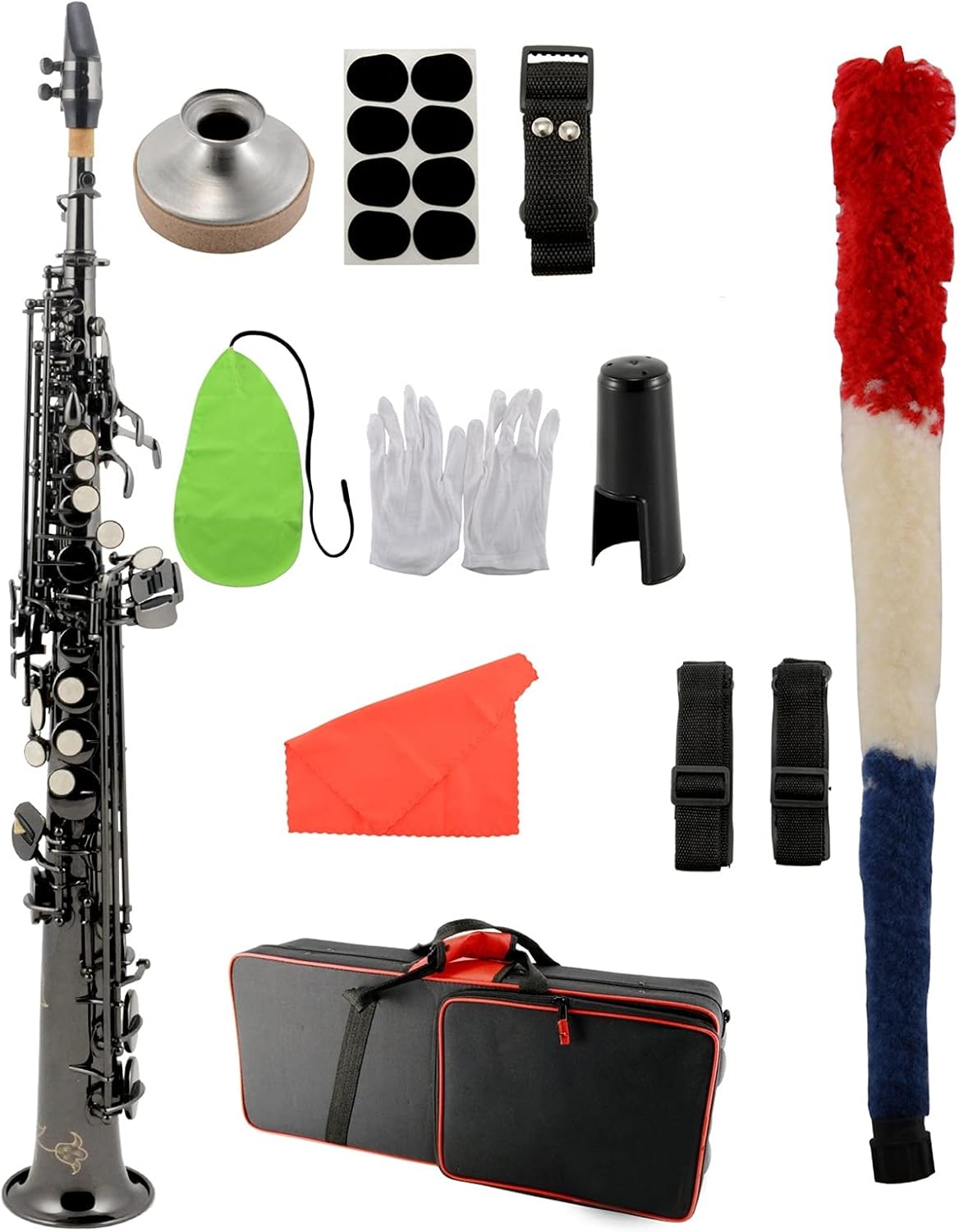 Saxophone Straight B Flat Straight Pipe Soprano Saxophone Beginner Professional Playing Level Straight Wind Instrument