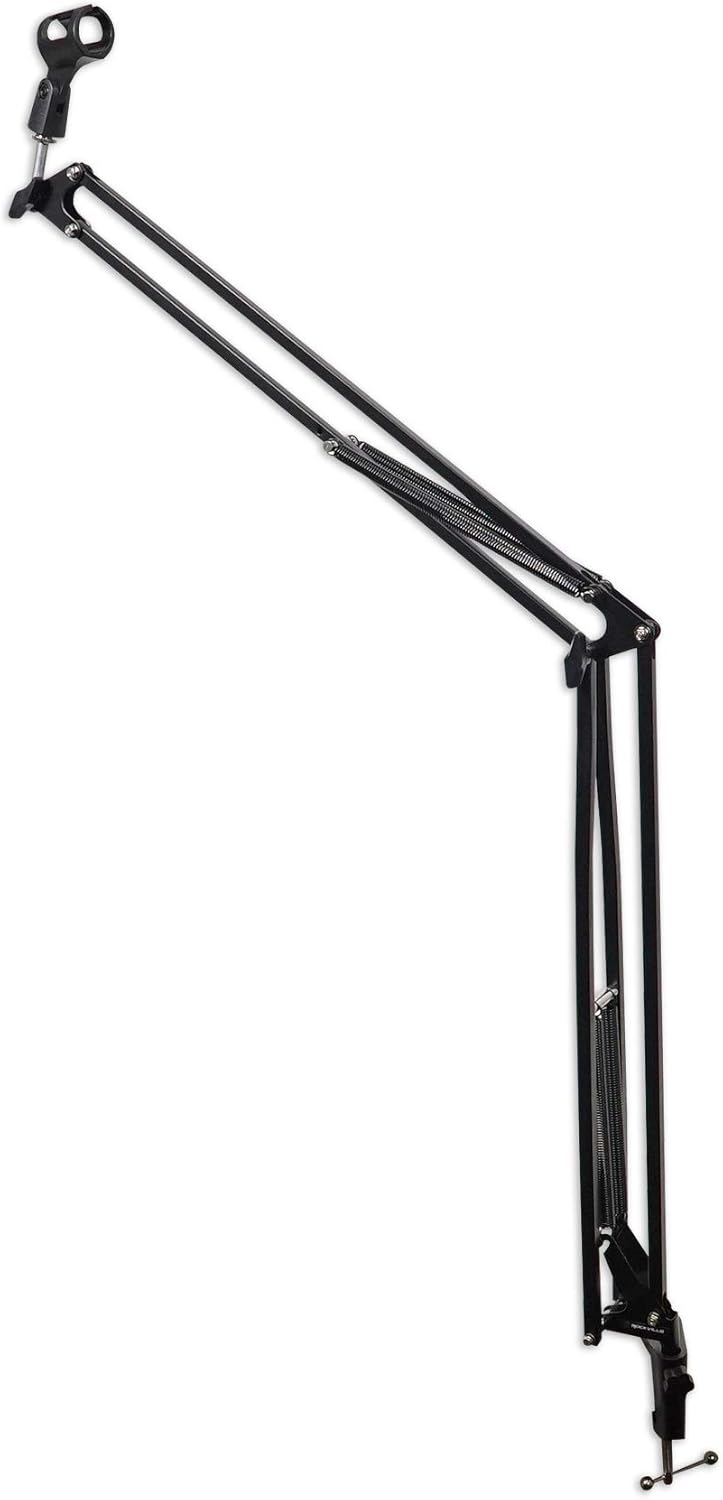 Rockville RCM01 Bundle: Pro Studio Recording Condenser Microphone with Metal Shock Mount, DMS40 40 in Boom Arm USB Mic Stand with Desk Clamp, PRO-M50 Studio Headphones with Case, 3-Items