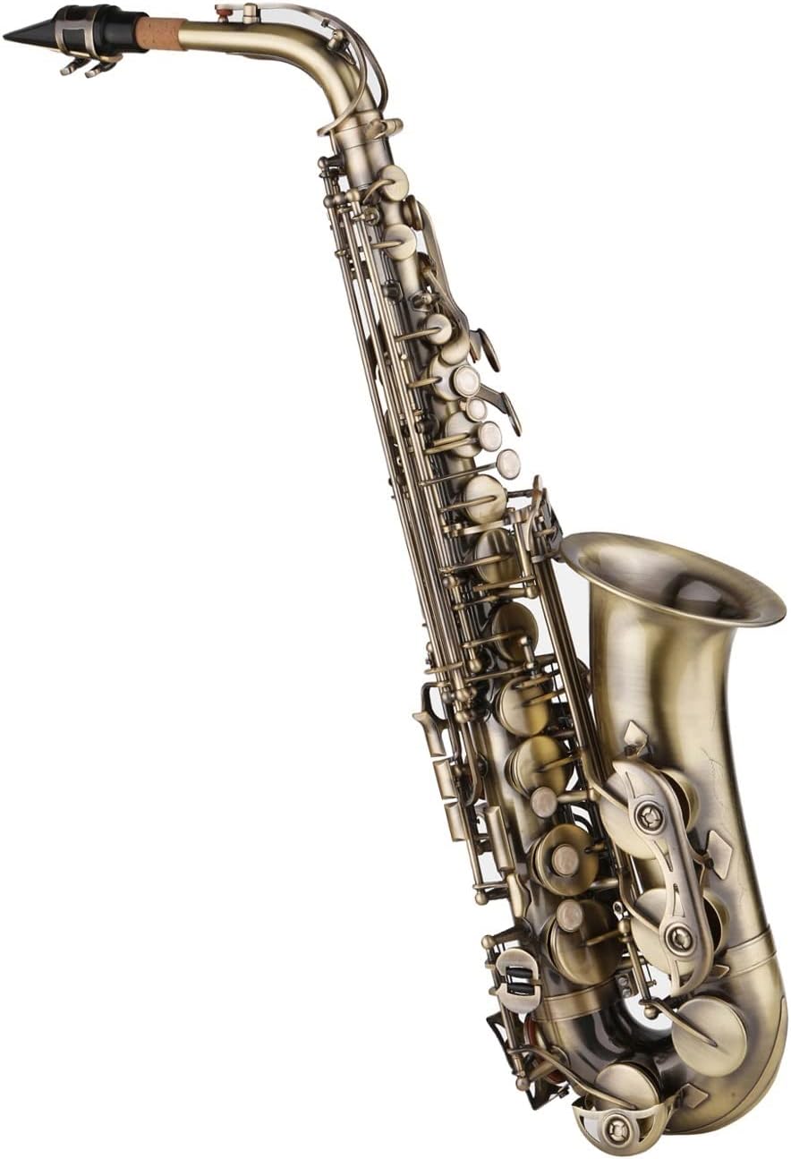 TSTS EB Alto Saxophone Brass Lacquered Gold E Flat Sax 82Z Key Type Woodwind Instrument Brass Sax Full Kit (Color : Bronze EB)