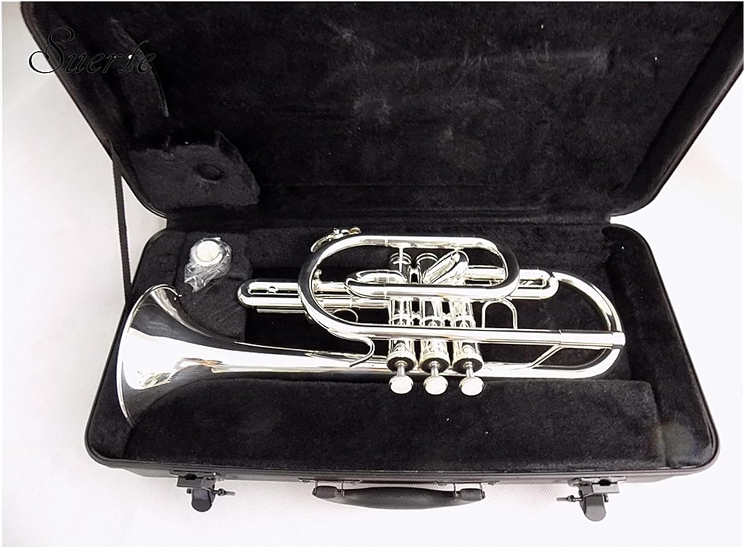 FLFL Student Trumpet Bb Brass Cornet Trumpet Instrument Silver Plated with Case and Mouthpiece Musical Instruments