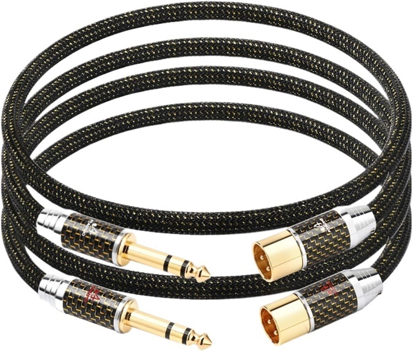 6.5mm Audio Cable OCC Gold-plated Core 6.35mm TRS to XLR Male&Female Adapter for Mixer Speaker(1pair 6.5 to XLR M,1m)