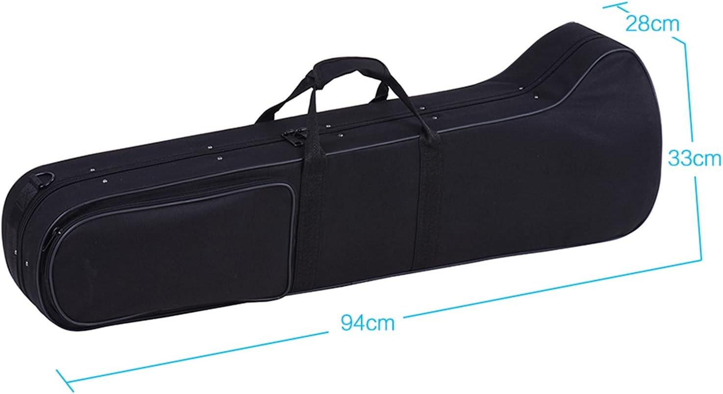 Student Trombone Alto Trombone Brass Gold Lacquer Bb Tone B Flat Wind Instrument with Cupronickel Mouthpiece Cleaning Stick Case Trombone Kit