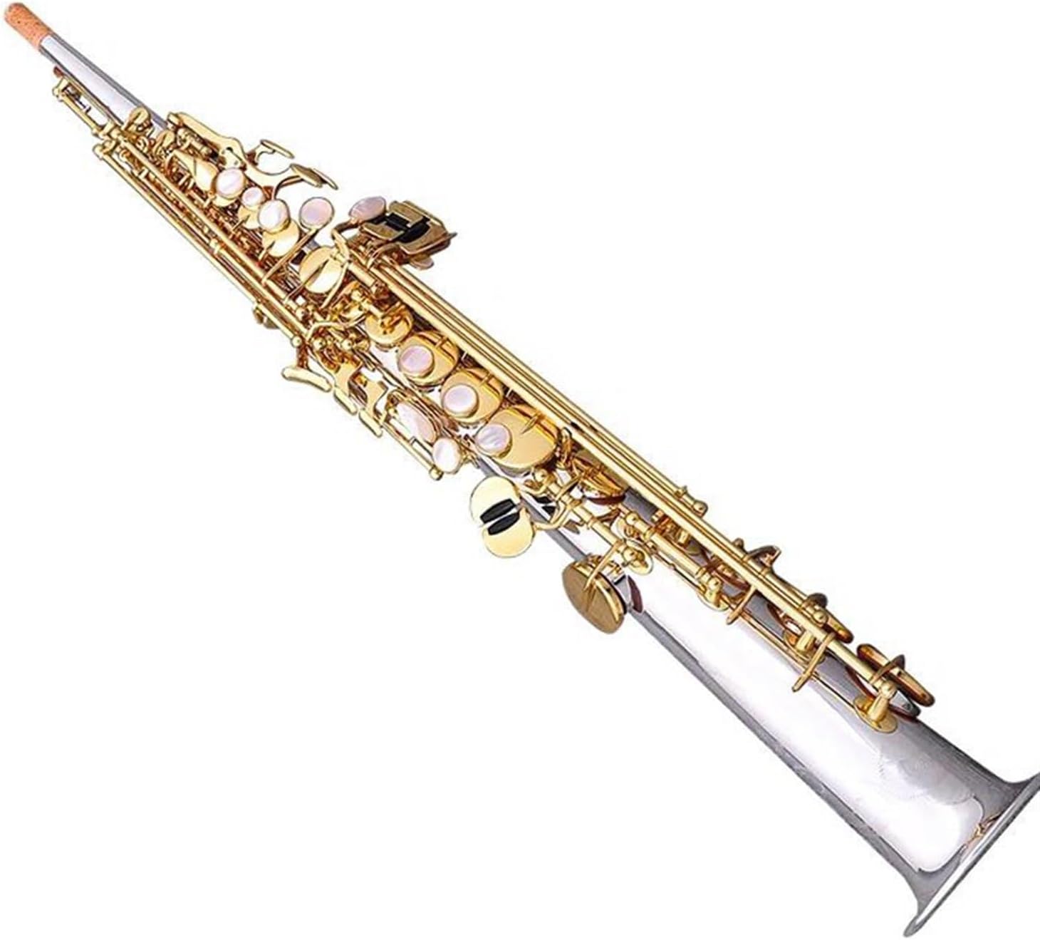 Woodwind Instruments Japan Treble Saxophone Nickel Silver Straight B Flat Sax Musical With Hard Boxs