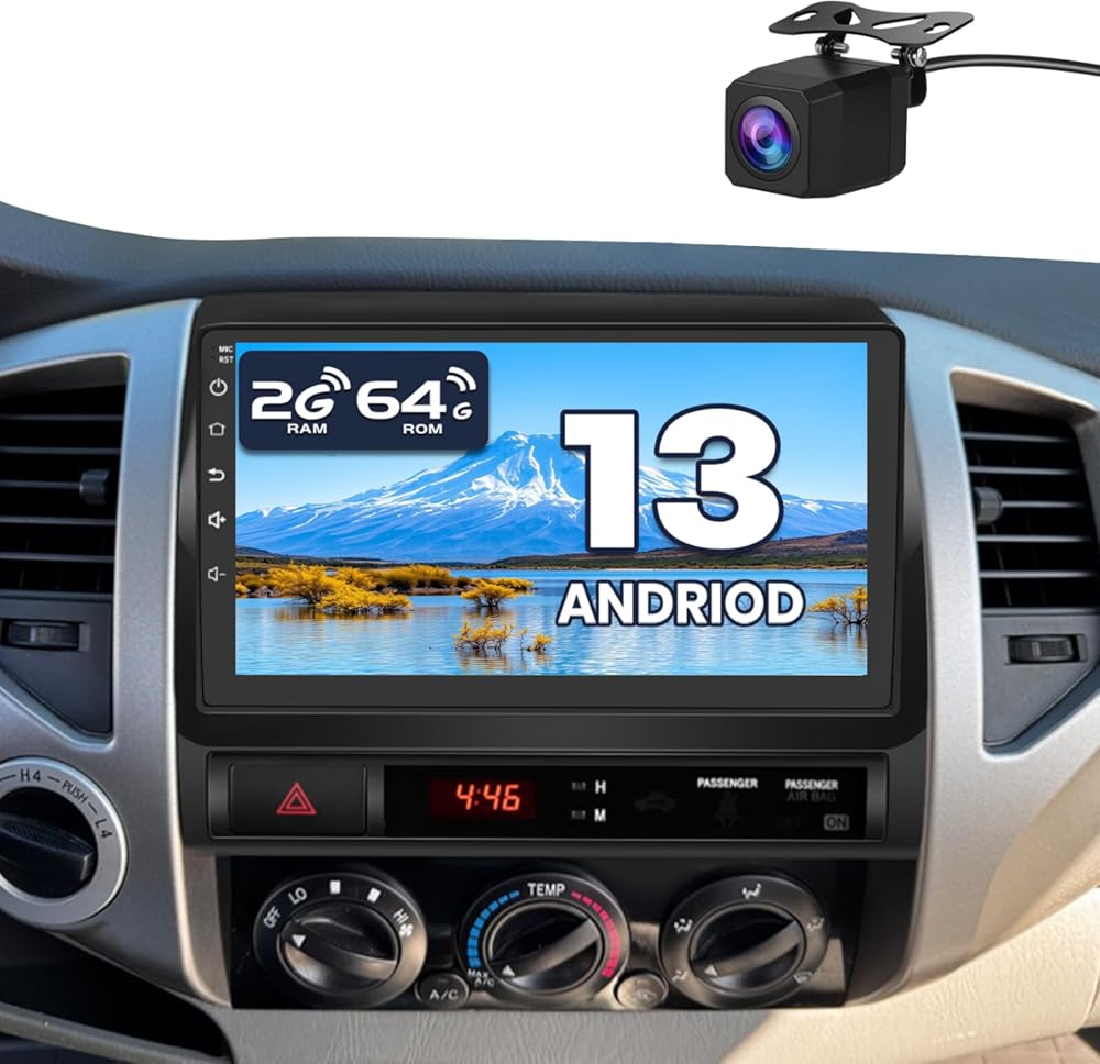 Car Radio Stereo for Toyota Tacoma 2005-2015, Android 13 2G+64G Stereo Replacement 10 Inch Touchscreen Head Unit with CarPlay Android Auto/MirrorLink/Bluetooth/GPS/FM/AM/BackCamera/29 theme UIs