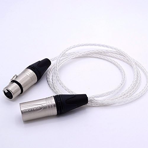 GAGACOCC DIY 4.5m (15feet) 4 Pin XLR Male to Female Balanced Audio 8 cores 5N PCOCC Silver Plated Upgrade Cable Audio Connection Headphone Extension Cable