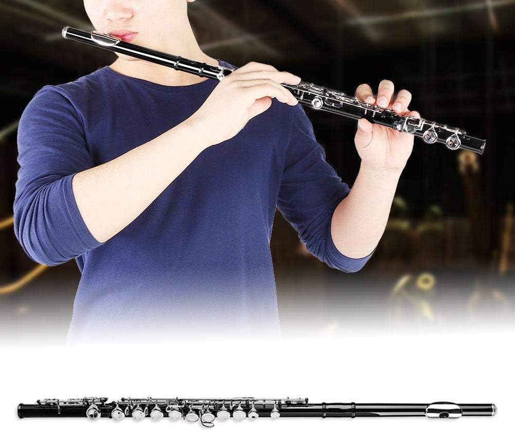 16 Holes Flute, accurate sound and pitch Wind instrument excellent airtightness 14.171.38inch for professional and beginner for kids and adult(black)