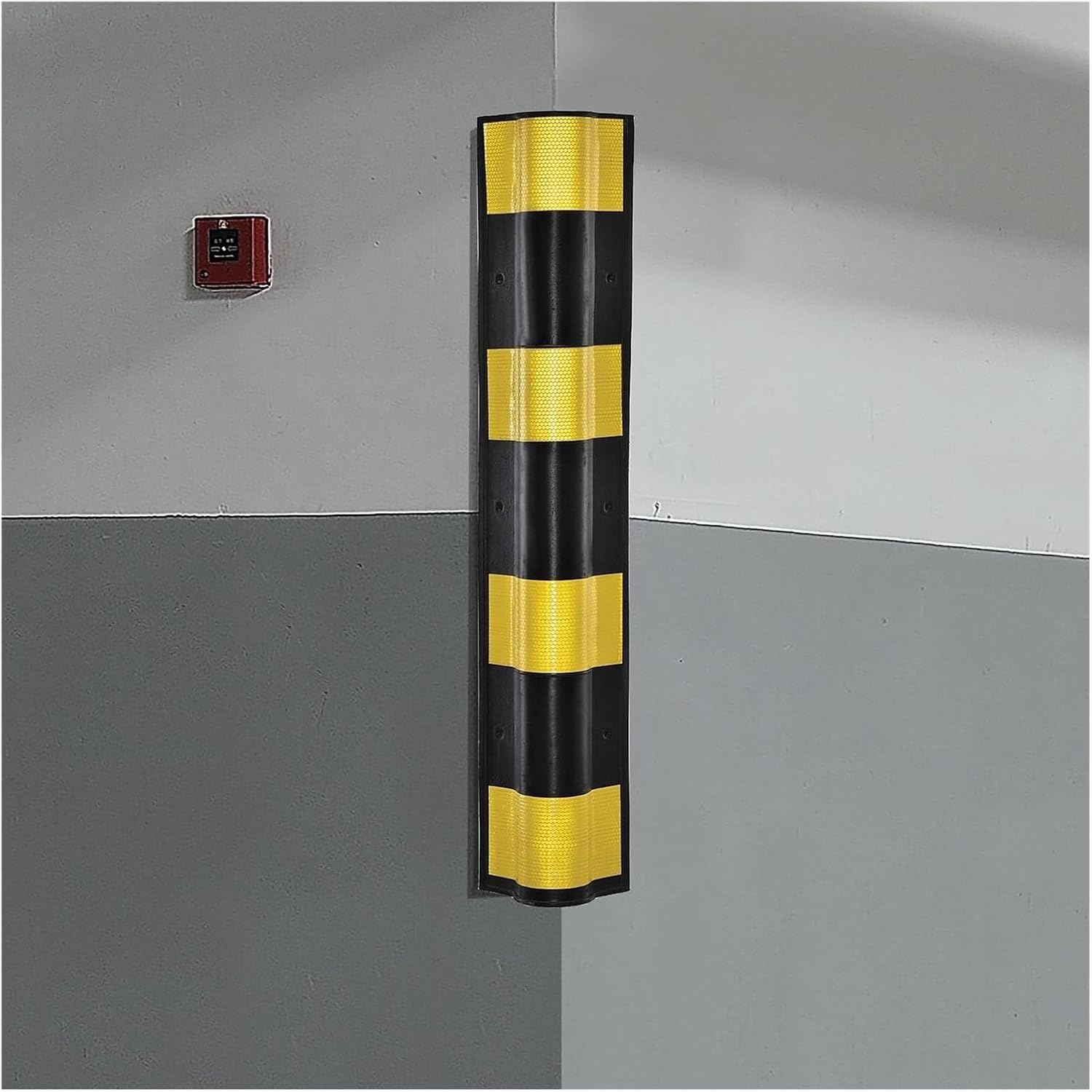 Rubber Corner Guards for Parking Columns, Reflective Garage Wall Guards Protector, with Yellow Stripes, Garage Wall Protector Wall Corner Guards Garage Wall Guards for Car Front Bumper, Easy Install (