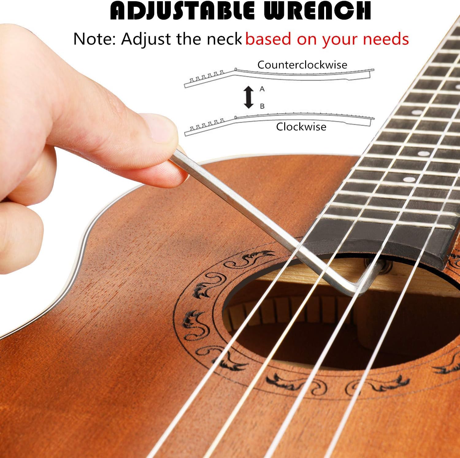 Ranch Baritone Ukulele 30 inch Ukelele Instrument Kit for Beginners Starter Pack Bundle Gig bag, Tuner, Strap, Adjustable Tool Set