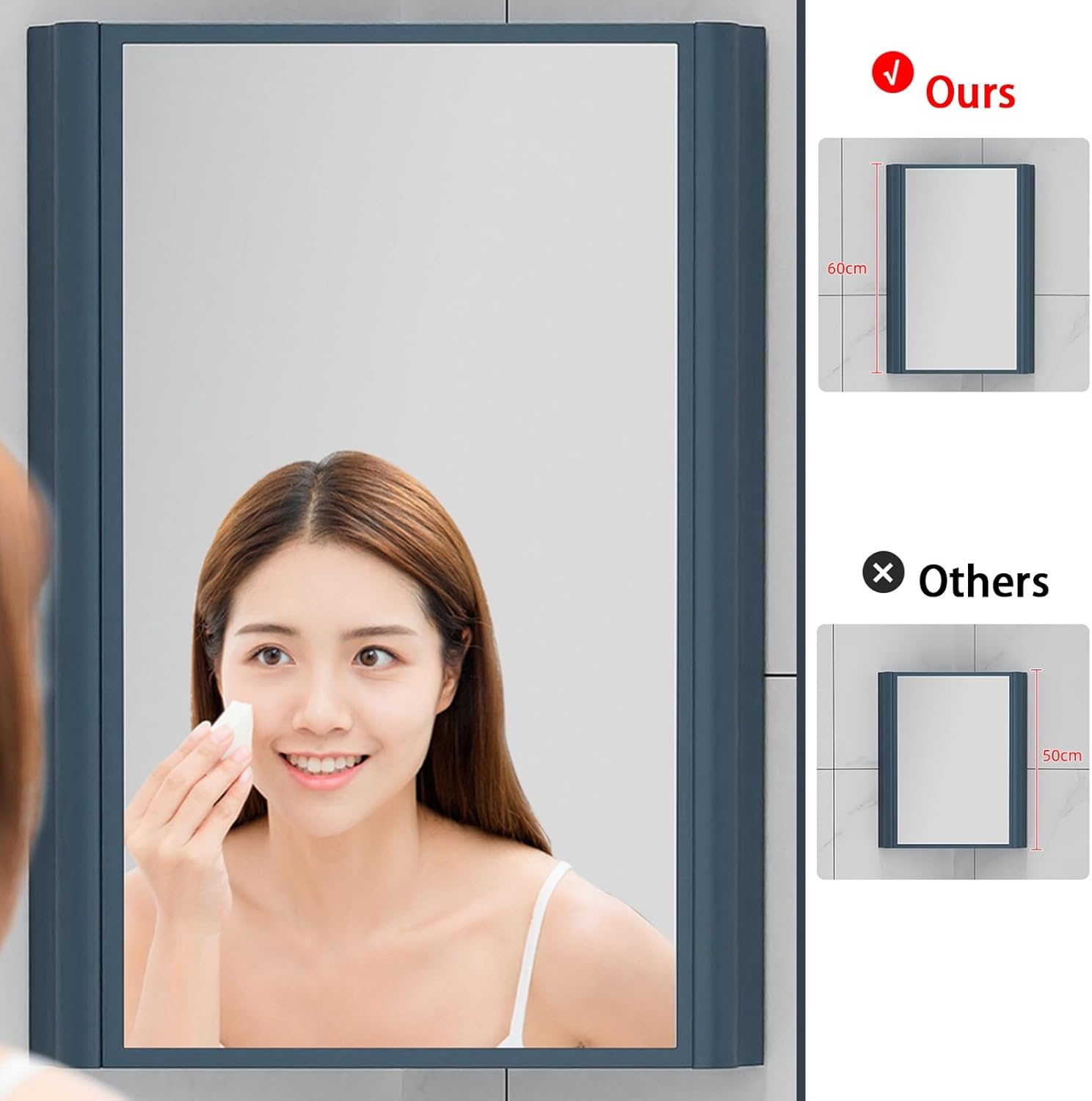 Corner Bathroom Sink, Corner Wall Mount Bathroom Sink, Small Vanity Sink with Mirror Cabinet, Corner Mounted Bathroom Vanities Cabinet Sink, Bathroom Vanity for Small Spaces(47cm/18.5in)