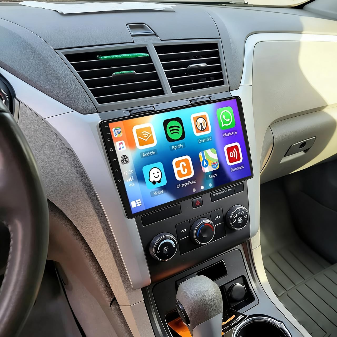 Car Stereo Radio Compatible for Traverse (2009-2012) with Carplay Android Auto GPS Navigation 10.1in Touchscreen Car Radio Player with Bluetooth WiFi FM/RDS SWC Mirror Link + Backup Camera