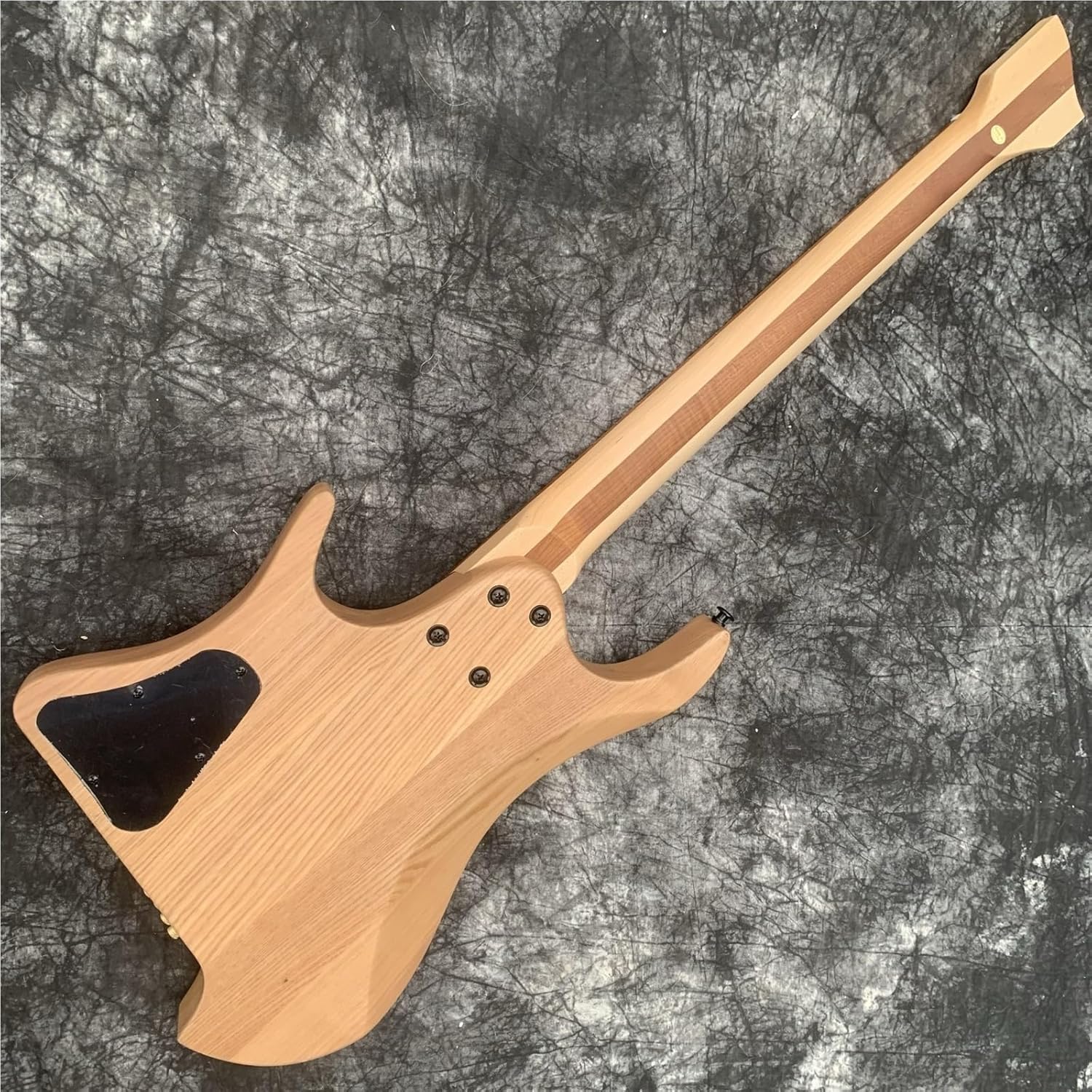 Beginner Electric Guitar Kits Purple Headless Guitar Fan Shaped Frets Solid Wood