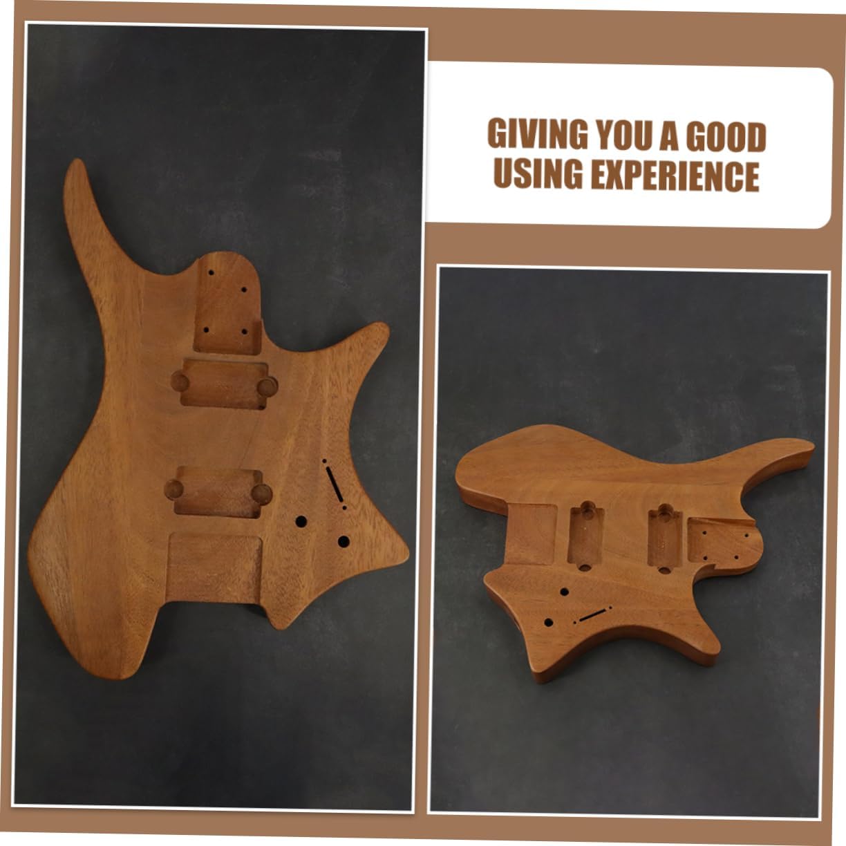 Totority Unfinished Electric Guitar Body Versatile Guitar Accessory for Custom Projects Headless Design for Easy Tuning for Authentic Warm Tones Suitable for Various Music Styles