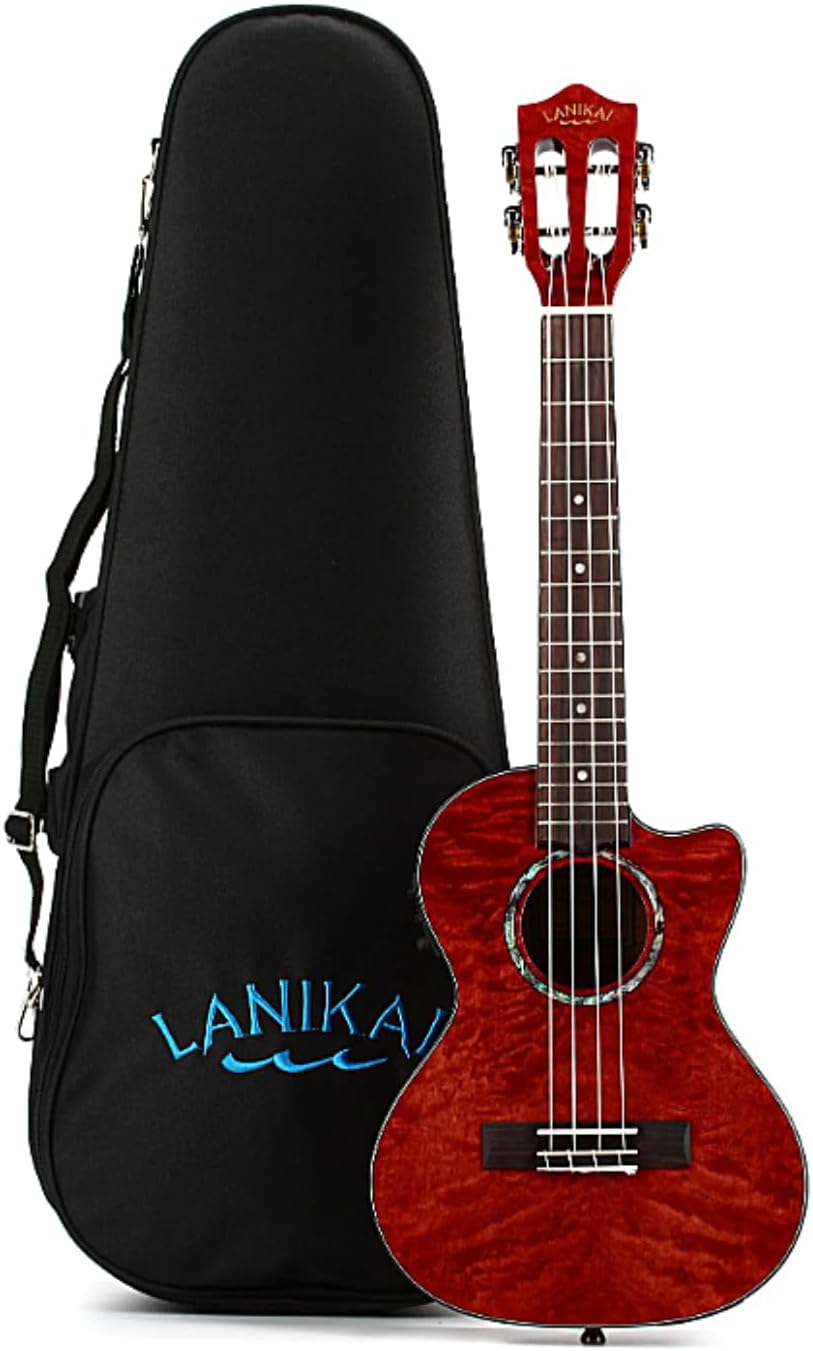 Lanikai, 4-String Ukulele, Sand,Blue,Chrome (QMRDCET)