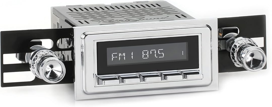 RetroSound HC-112-04-74 Hermosa Direct-fit Radio for Classic Vehicles (Chrome Face & Buttons and Chrome Bezel)