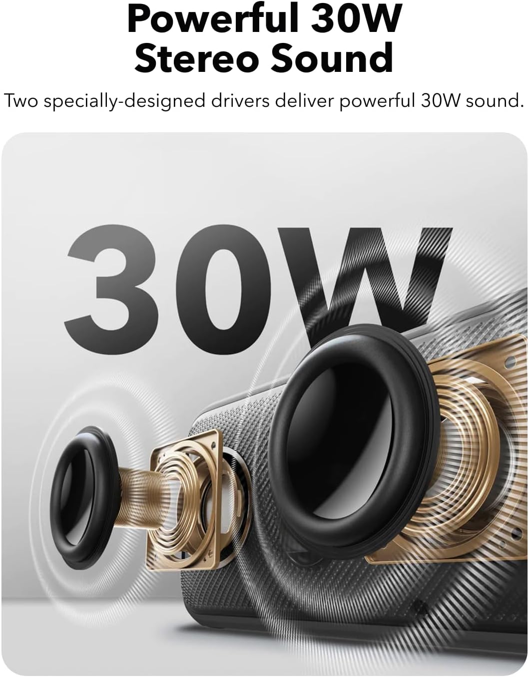 Soundcore Motion 300 by Anker, Bluetooth Speaker, Wireless Hi-Res Portable Speaker, IPX7 Waterproof, BassUp, Bluetooth 5.3, 30W Stereo Sound, 13H Playtime for Home, Shower, Outdoor, and Travel