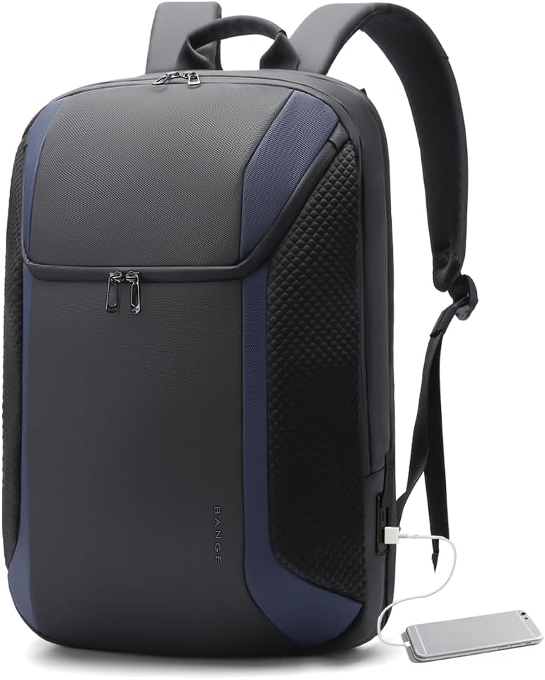 BANGE Smart Business Laptop Backpack Waterproof can fit 15.6-17.3 Inch Laptop with 3.0 USB charging port for men and women