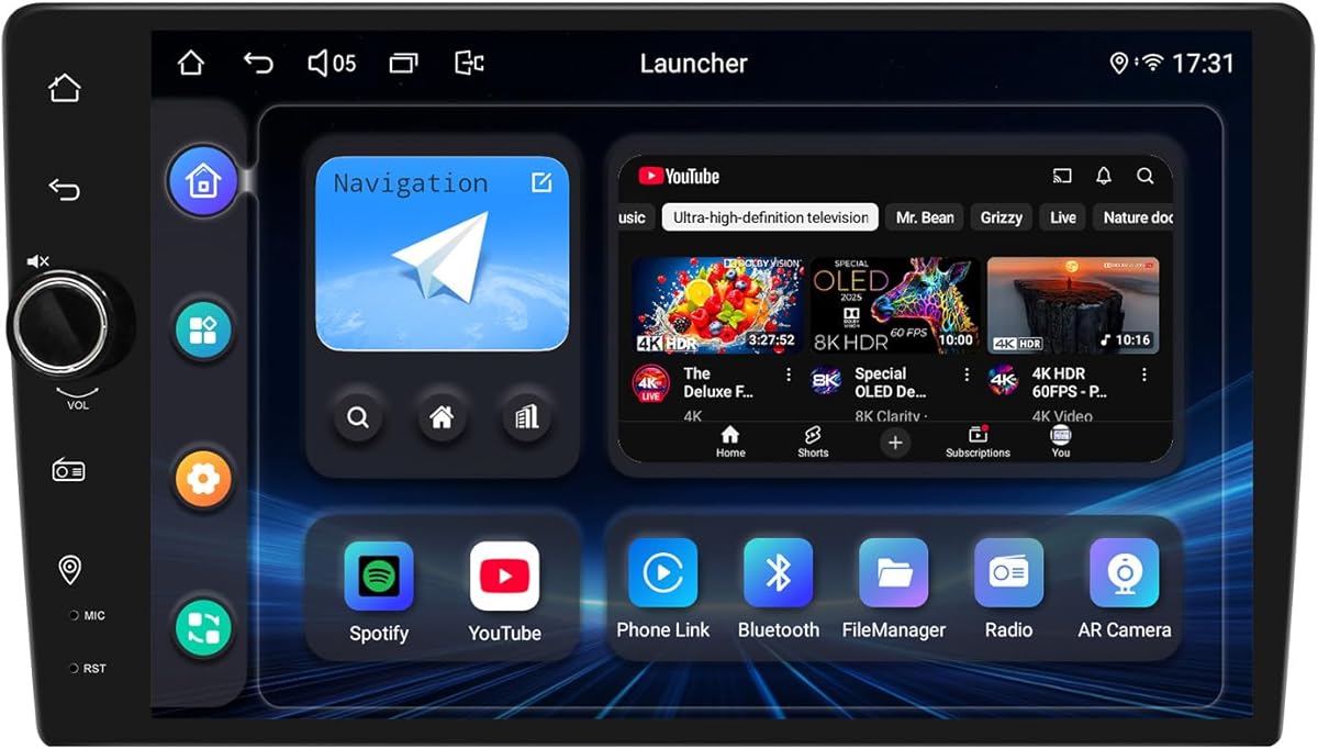 Joying 9 Inch Single Din Touchscreen Radio with Carplay & Android Auto, Android 13 Car Stereo1280x800P with AM/FM Radio, GPS, SWC, Volume knob(JY-UTS07N4)